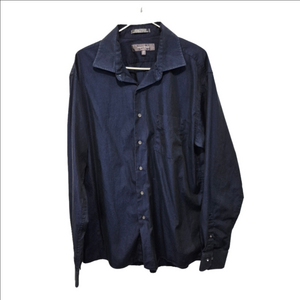 Harry Rosen Button Down Navy Long Sleeve